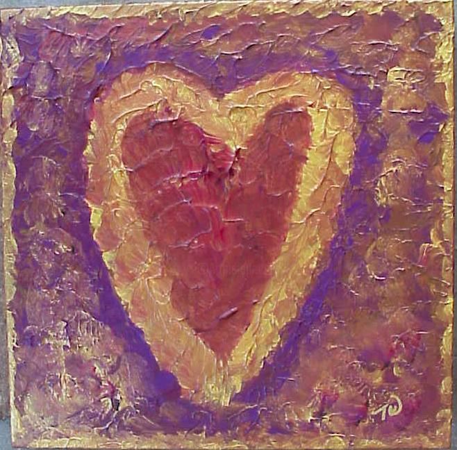 Painting titled "Purple Heart" by Epiphany Art, Original Artwork