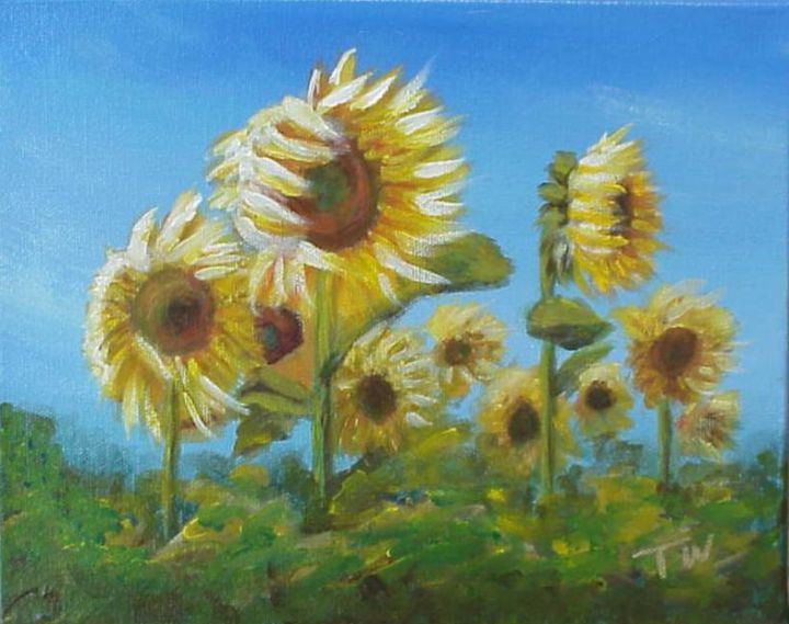 Painting titled "Sunflower Field #2" by Epiphany Art, Original Artwork