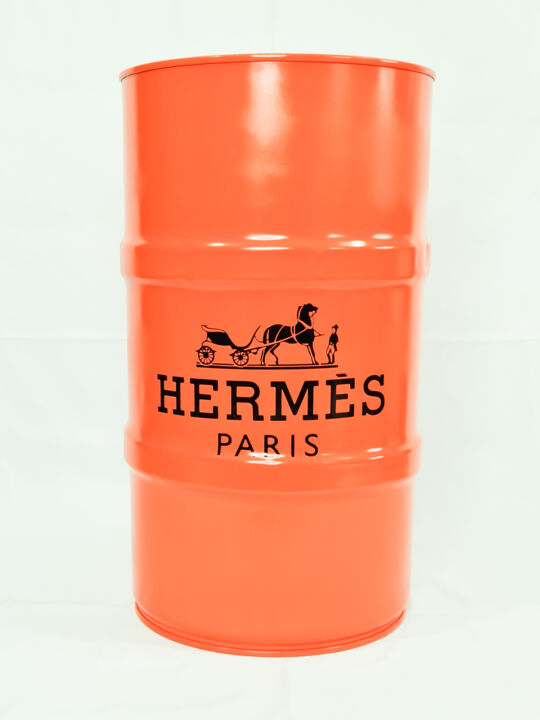 Γλυπτική με τίτλο "BARIL Métal Hermès…" από T'M, Αυθεντικά έργα τέχνης, Σπρέι βαφής