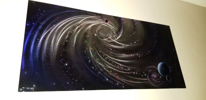 Painting titled "Twister Galaxy 3D" by Thiago Muzika, Original Art, Airbrush