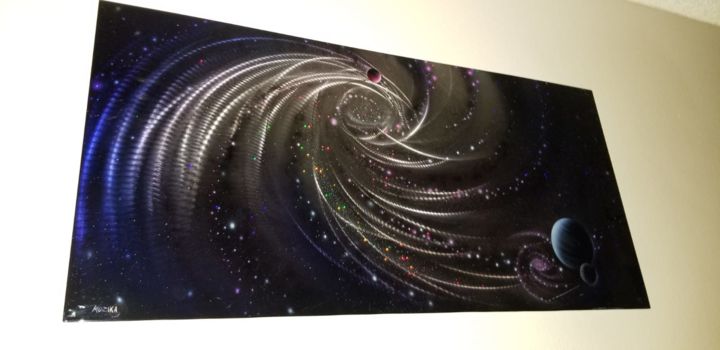 Painting titled "Twister Galaxy 3D" by Thiago Muzika, Original Artwork, Airbrush