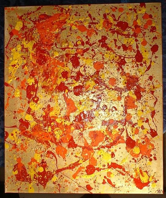 Painting titled "molten" by Tina Meuffels, Original Artwork, Oil