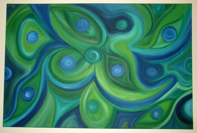 Painting titled "transition" by Tina Meuffels, Original Artwork, Oil