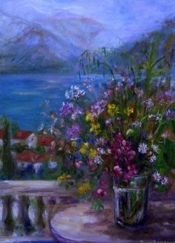 Картина под названием "Лютики-цветочки" - Tania Nikolich, Подлинное произведение искусства, Масло