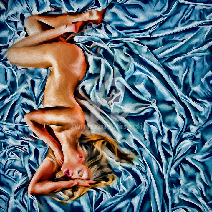 Digital Arts με τίτλο "blue beauty" από Tobias Ginski, Αυθεντικά έργα τέχνης, Ψηφιακή ζωγραφική