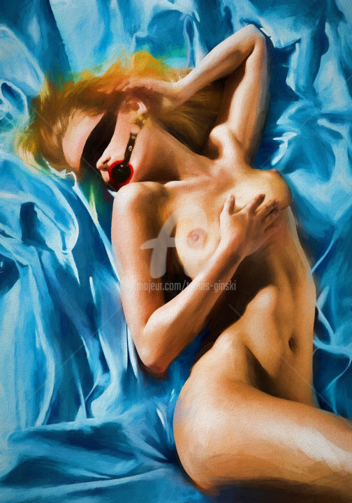 Arte digital titulada "Blue Beauty 02" por Tobias Ginski, Obra de arte original, Pintura Digital