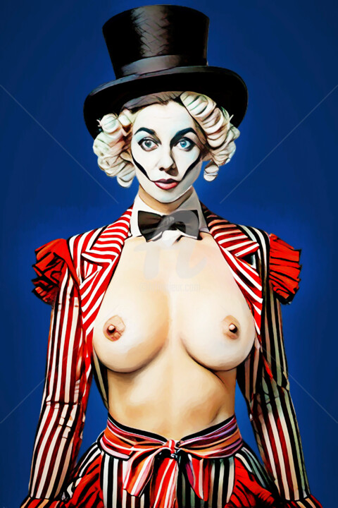 Digital Arts titled "Clown 04" by Tobias Ginski, Original Artwork, Digital Painting