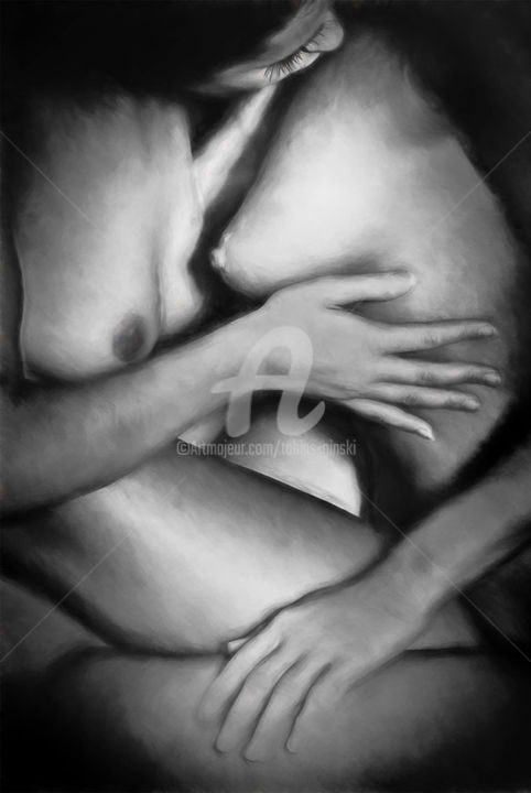 Digitale Kunst getiteld "kiss 1" door Tobias Ginski, Origineel Kunstwerk, Digitaal Schilderwerk