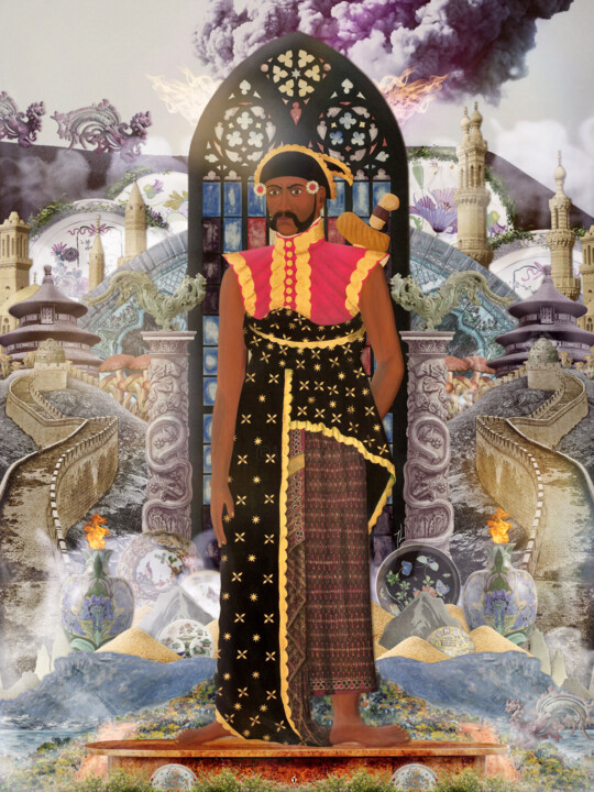 Collages intitulée "Silk Rodeo" par Toby Leon, Œuvre d'art originale, Collages