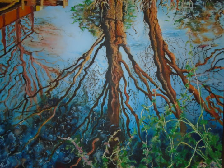 Painting titled "Reflejos" by Chelo, Original Artwork, Oil