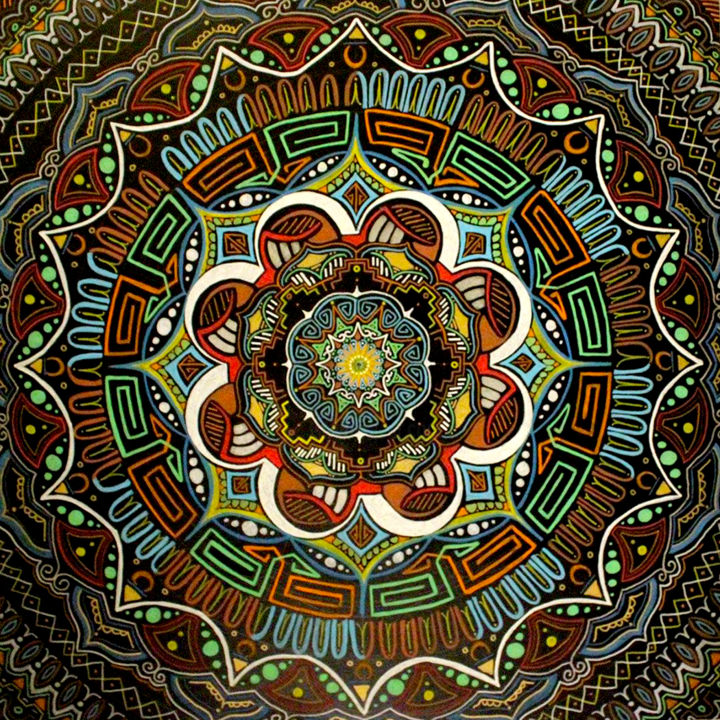 Peinture intitulée "Mandala 6" par Tockart, Œuvre d'art originale, Acrylique