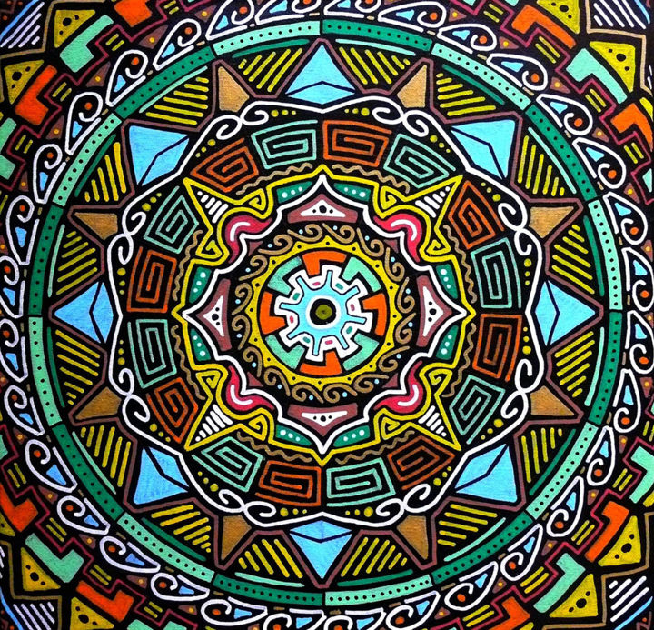 Peinture intitulée "Mandala 4" par Tockart, Œuvre d'art originale, Acrylique