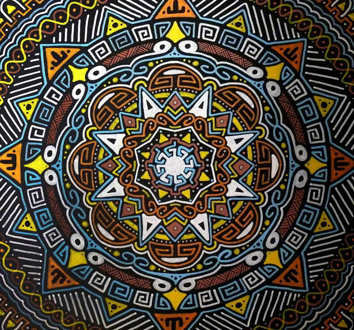 Peinture intitulée "Mandala 3" par Tockart, Œuvre d'art originale, Acrylique
