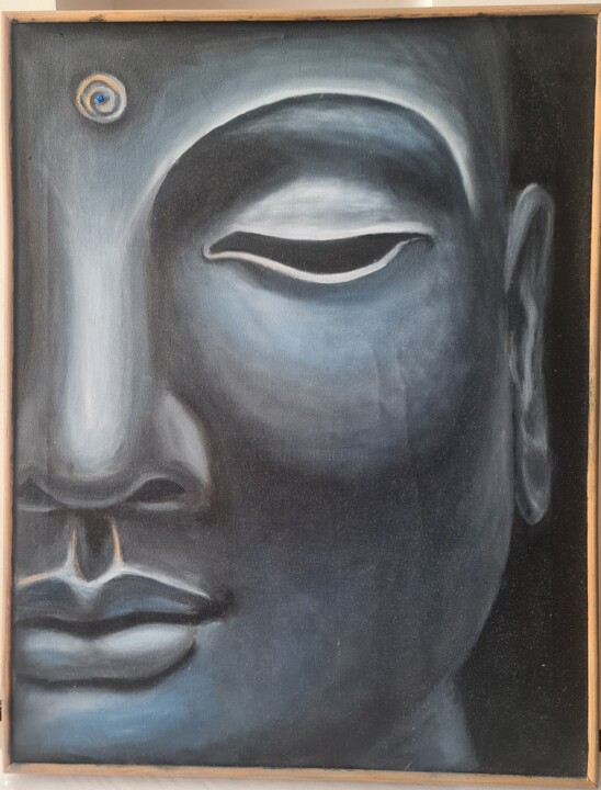 Картина под названием "Будда" - Натали Сницар, Подлинное произведение искусства, Масло