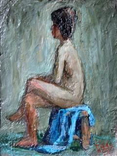 Painting titled "Nude" by Todor Todorov, Original Artwork, Oil