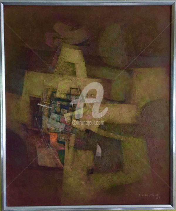 Картина под названием "Je pense..." - Tokuhiro Kitakatsu, Подлинное произведение искусства, Масло