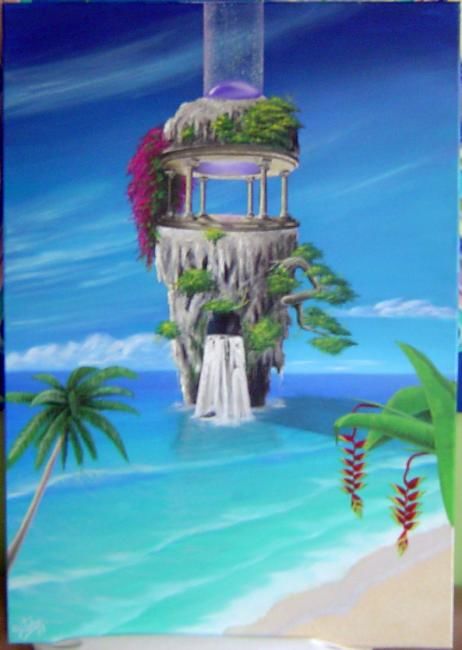 Painting titled "ATLANTA HEALING ISL…" by Tolga Özkan, Original Artwork, Acrylic