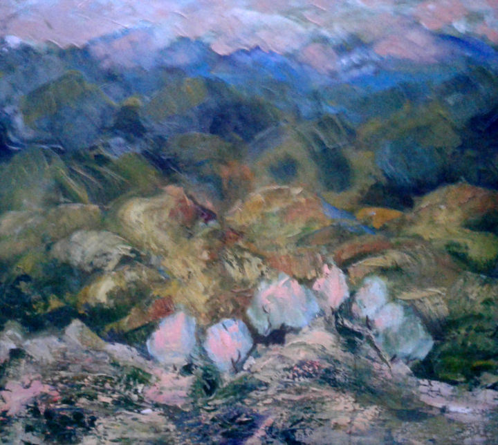 Pittura intitolato "Spring" da Tohir Saidakilzade, Opera d'arte originale, Olio