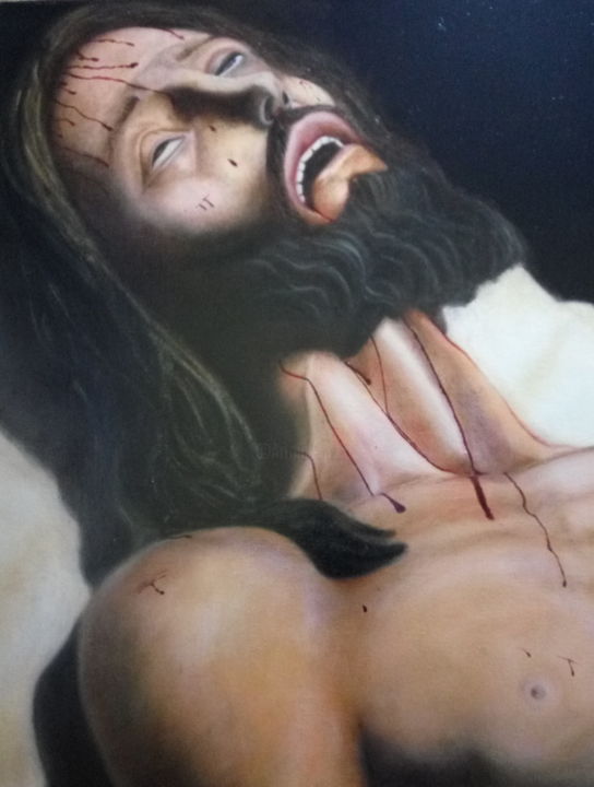 Painting titled "Ntro Padre Jesús en…" by Toli, Original Artwork, Oil