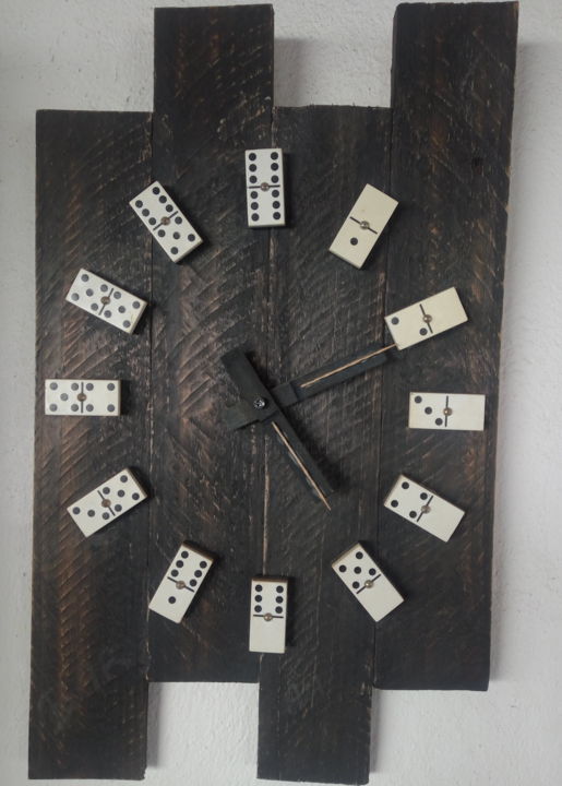 Artcraft με τίτλο "Reloj Domino" από Toli, Αυθεντικά έργα τέχνης, Ρολόγια