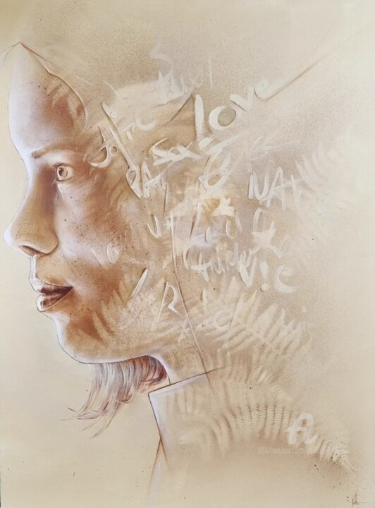 Peinture intitulée "La pensée sauvage" par Tolliac, Œuvre d'art originale, Acrylique
