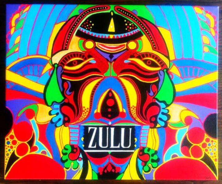 Painting titled "Zulu" by Tom Farang, Original Artwork, Acrylic
