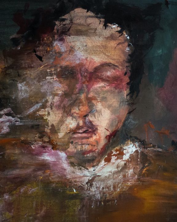 Pittura intitolato "portrait-of-man.png" da Tom Melsen, Opera d'arte originale, Acrilico