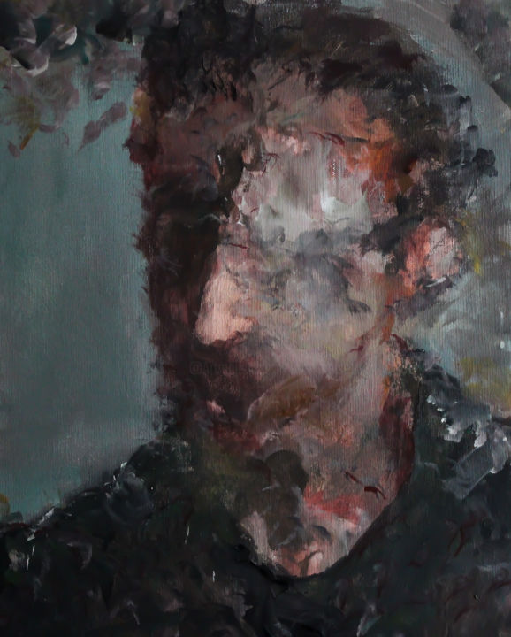 Painting titled "portrait of Vincent…" by Tom Melsen, Original Artwork, Acrylic