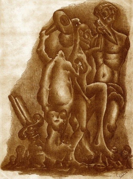Dibujo titulada "The sculptor" por Tom68, Obra de arte original, Otro