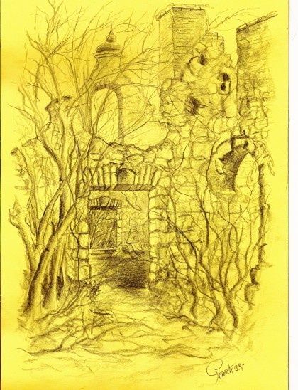 Dibujo titulada "Ruins" por Tom68, Obra de arte original, Otro