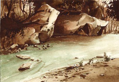 Peinture intitulée "Lits de rivières" par Toma, Œuvre d'art originale