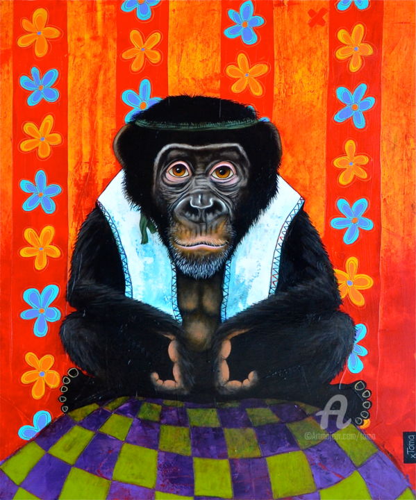 Painting titled "Le Sage" by Toma, Original Artwork, Acrylic