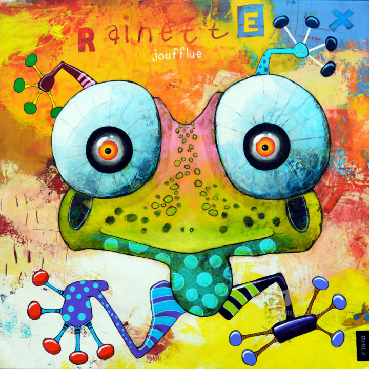 Painting titled "Rainette Joufflue" by Toma, Original Artwork, Acrylic