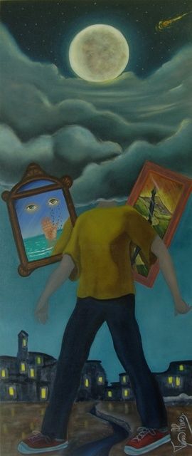 Pintura titulada "Espelhos (Mirrors)" por Tom Alves, Obra de arte original, Oleo