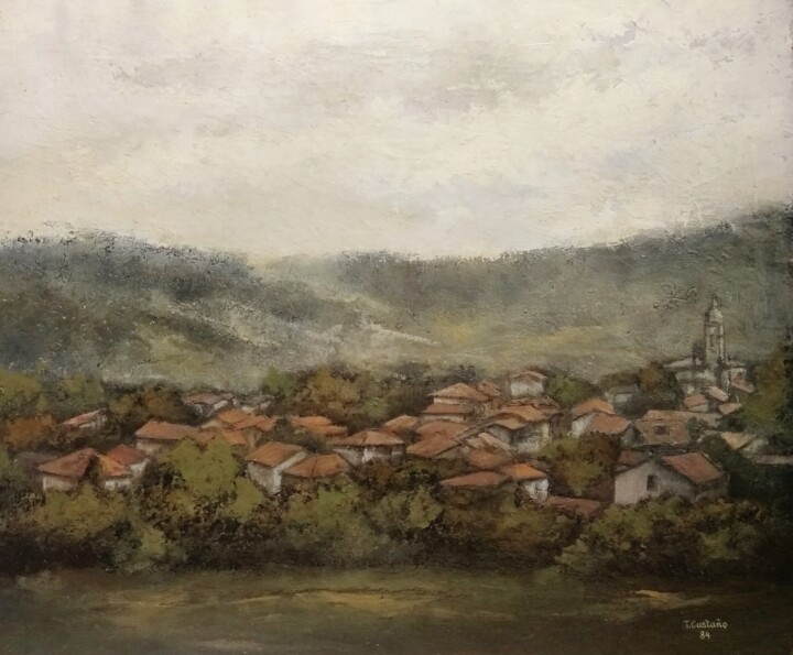 Pintura titulada "Novales-Cantabria" por Tomás Castaño, Obra de arte original, Oleo