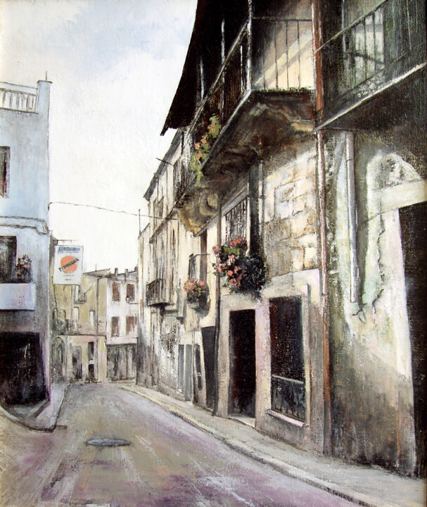 Painting titled "Fermoselle-calle Re…" by Tomás Castaño, Original Artwork, Oil