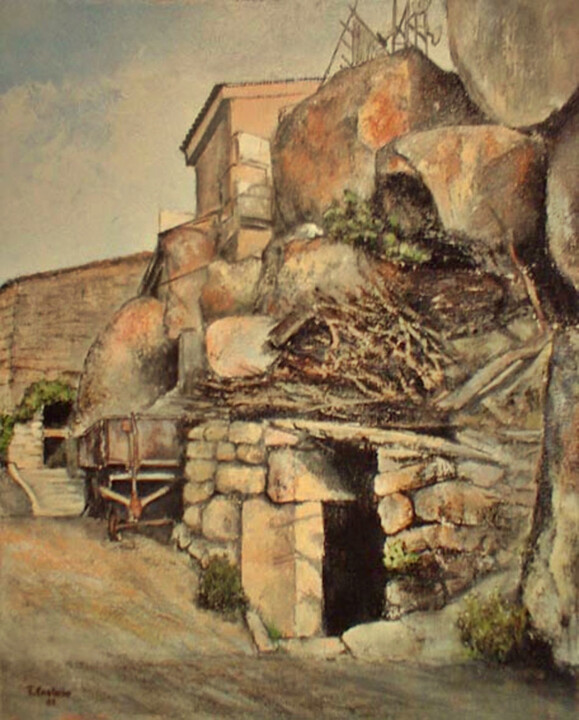 Painting titled "Fermoselle-Subida a…" by Tomás Castaño, Original Artwork, Oil