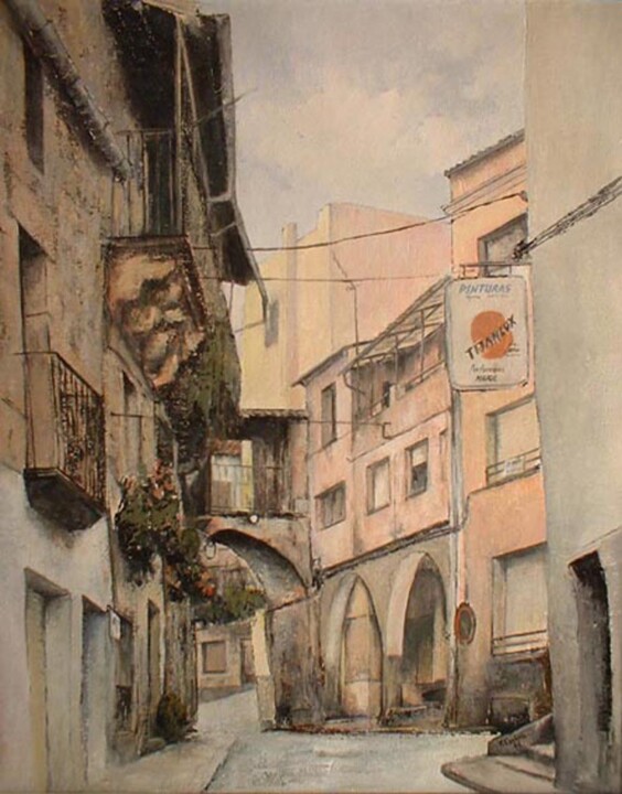 Painting titled "fermoselle-Subida a…" by Tomás Castaño, Original Artwork, Oil