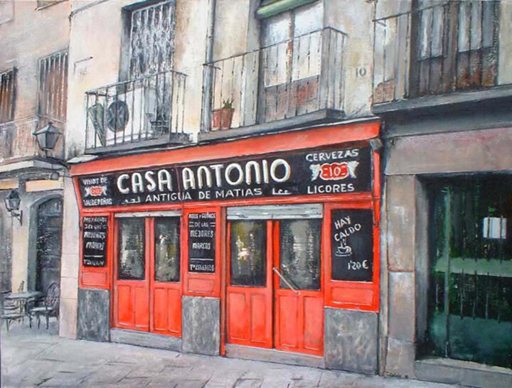 Pintura intitulada "Casa Antonio" por Tomás Castaño, Obras de arte originais, Óleo