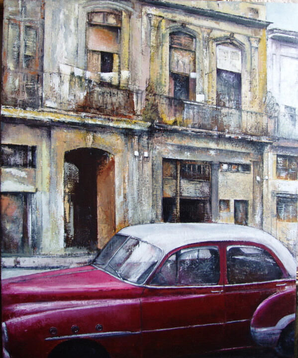 Pittura intitolato "Habana vieja" da Tomás Castaño, Opera d'arte originale, Olio