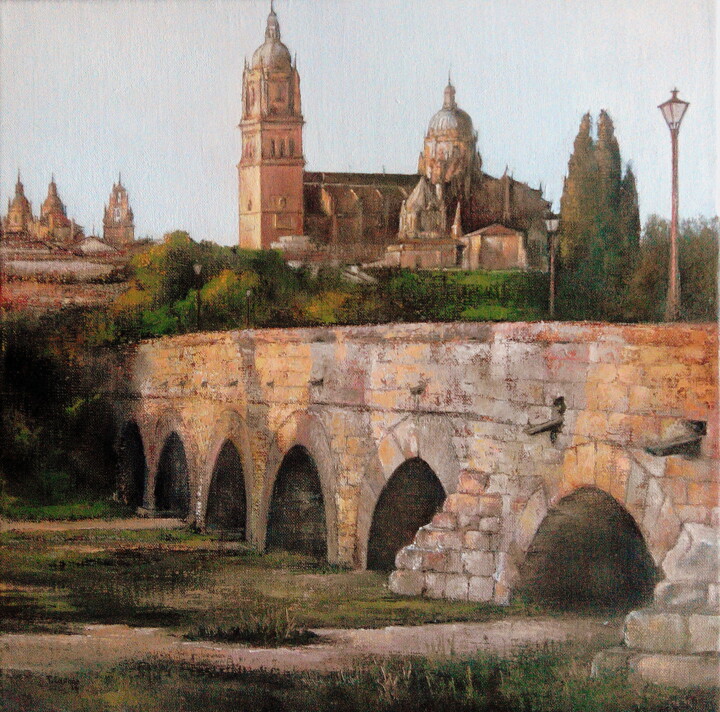 「Atardecer en Salama…」というタイトルの絵画 Tomás Castañoによって, オリジナルのアートワーク, オイル