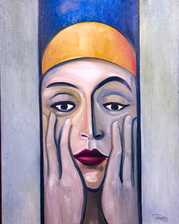 Malerei mit dem Titel "Nefertiti" von Tomas Hed, Original-Kunstwerk