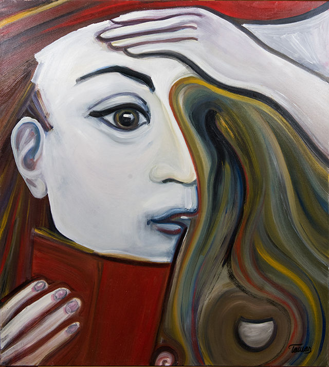 Painting titled "Anxious" by Tomas Hed, Original Artwork