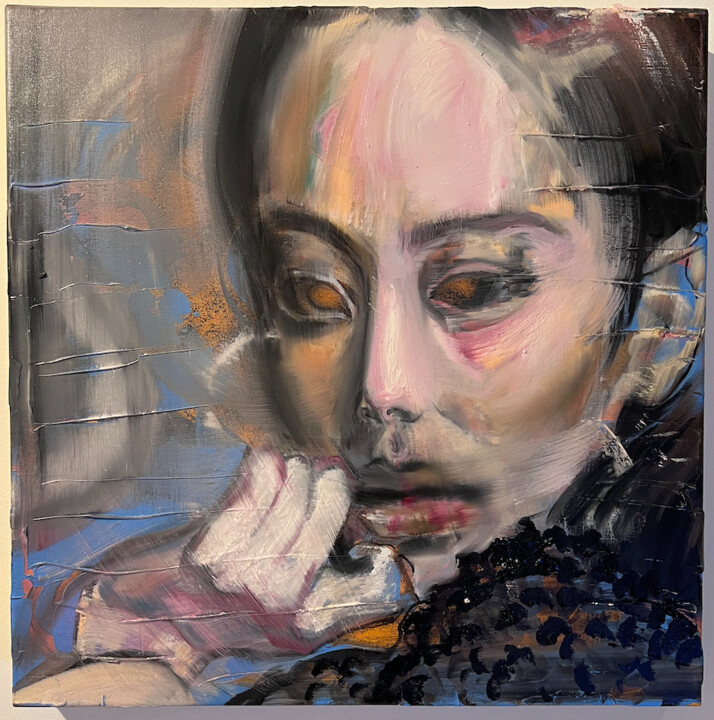 Painting titled "Chinese Beauty" by Tomas Jetela, Original Artwork, Oil