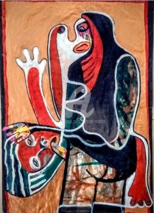 Ζωγραφική με τίτλο "POLY SEX" από Tomás Martin, Αυθεντικά έργα τέχνης, Ακρυλικό