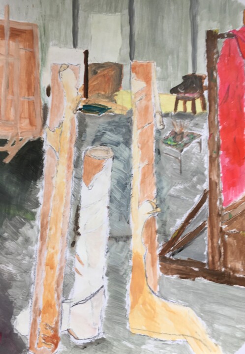 Peinture intitulée "In The Studio" par Tomas Mudra, Œuvre d'art originale, Acrylique