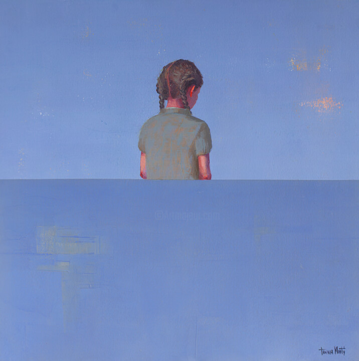 Painting titled "FROM ABOVE" by Tomasa Martin, Original Artwork, Oil Mounted on Wood Panel
