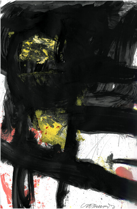Malarstwo zatytułowany „FOOL IN BLACK 2” autorstwa Tomasz Czermiński, Oryginalna praca, Pigmenty