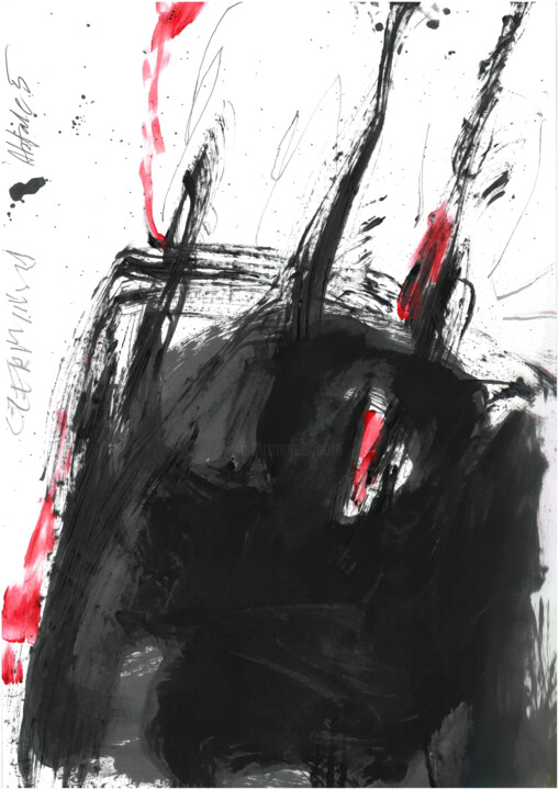 Dessin intitulée "Abfale 5" par Tomasz Czermiński, Œuvre d'art originale, Pigments