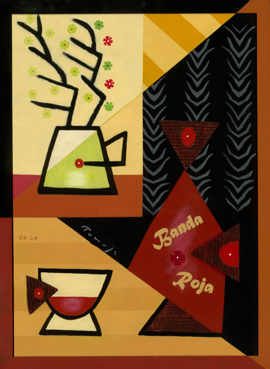 Painting titled "Banda Roja" by Tomasz, Original Artwork, Acrylic
